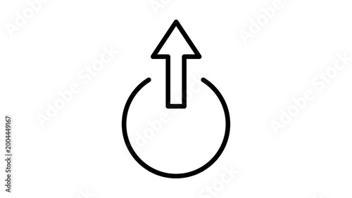 Foto Social media share and upload symbol, minimalist black line vector icon of an arrow pointing up from a circle