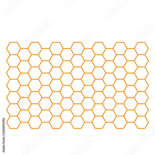 Honeycomb Pattern Vector Orange Hexagon Honey Cell Grid Design Bundle