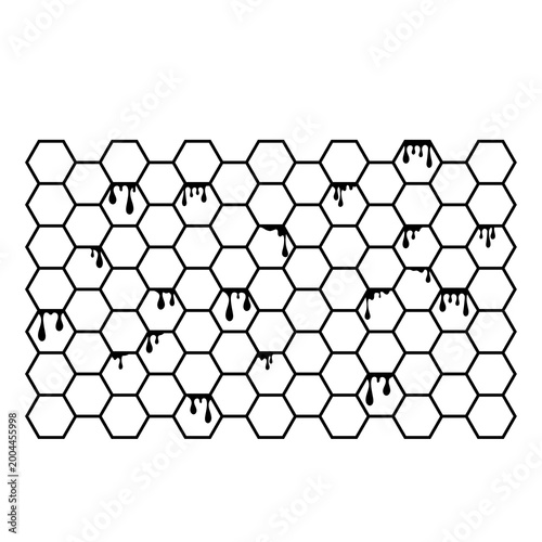 Honeycomb Pattern Vector Orange Hexagon Honey Cell Grid Design Bundle