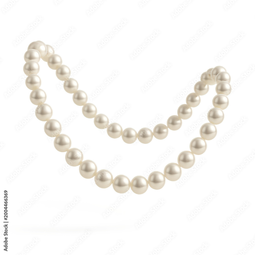 Fototapeta premium Elegant Pearl Necklace with a Transparent Background - Jewelry Image