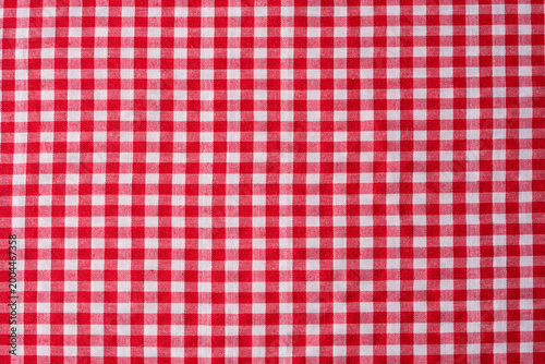 Isolated red tablecloth on white background	