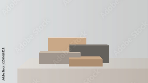 3D geometric block podium for product display presentation