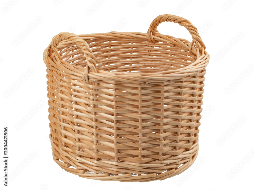Fototapeta premium wicker basket isolated on white