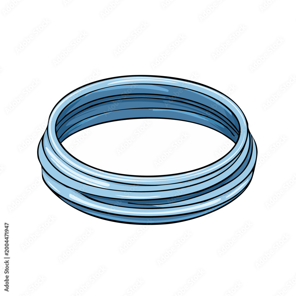 Fototapeta premium Blue O Ring Seal With Ribbed Surface Isolated