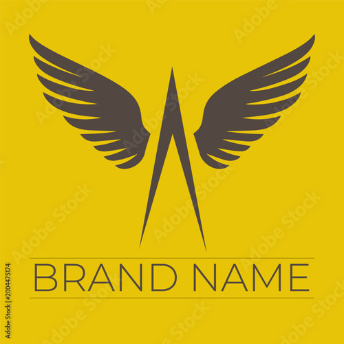 Abstract wing logo design with letter A modern golden emblem luxury brand identity vector