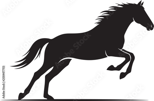 Cuadro en lienzo Graceful silhouette of a galloping horse in dynamic motion