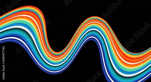 Abstract wavy lines on black background graphic