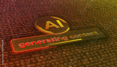 Illustration of a modern AI design icon with a glowing effect.