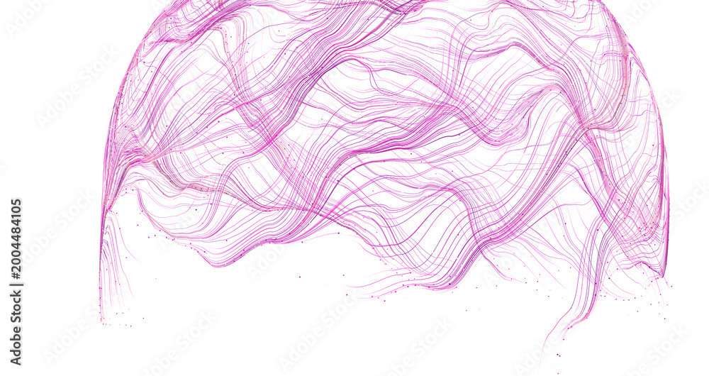 Fototapeta premium Abstract pink lines design, flowing curves on white, great for backgrounds and modern concepts.