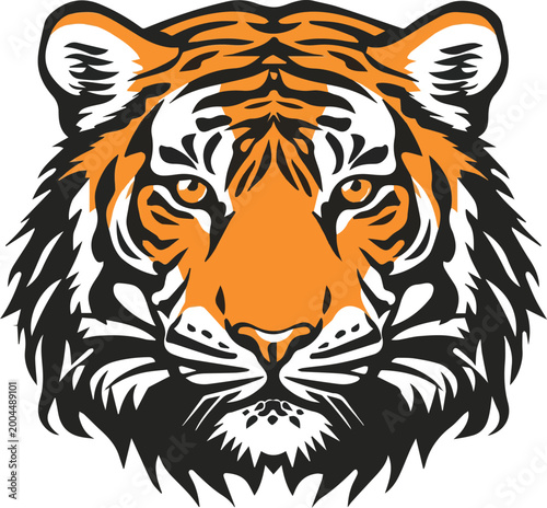 Illustration of a tiger head  vector format
