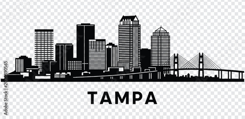 Foto Tampa florida city skyline silhouette vector illustration