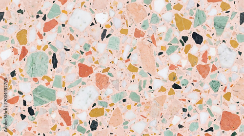 Colorful Pink Terrazzo Background with Marble Stone Chips Texture