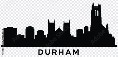 Tableau sur toile Durham city skyline vector silhouette illustration