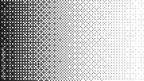 Retro-style halftone gradient with black diamonds on white. Perfect for vintage themes, pop culture, and print design.