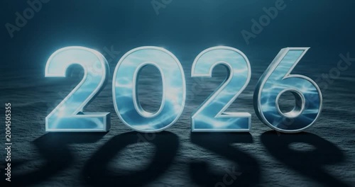 2026 New Year Concept with Reflections.