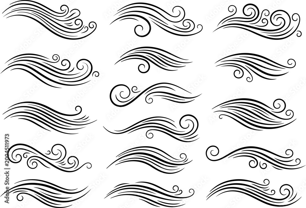 Fototapeta premium Modern Calligraphic Swoosh and Decorative Wave Flourish Collection Vector