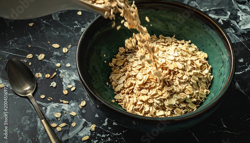Oatmeal being poured
