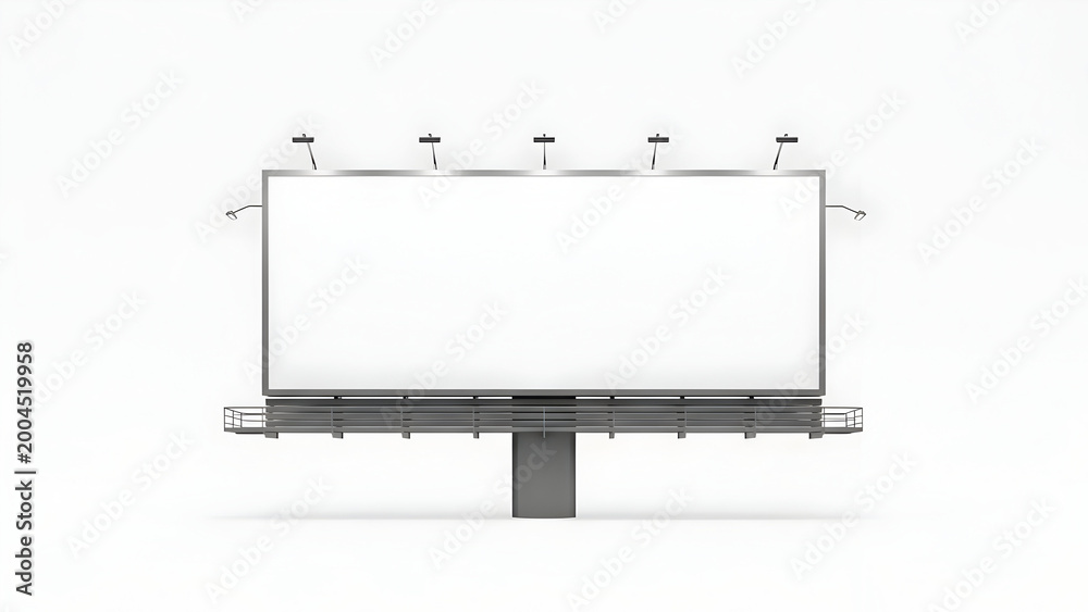 Obraz premium Blank Billboard with Lights and Platform