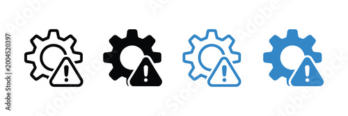 Tableau sur toile Process warning multiple style icon design vector gear with warning sign represe