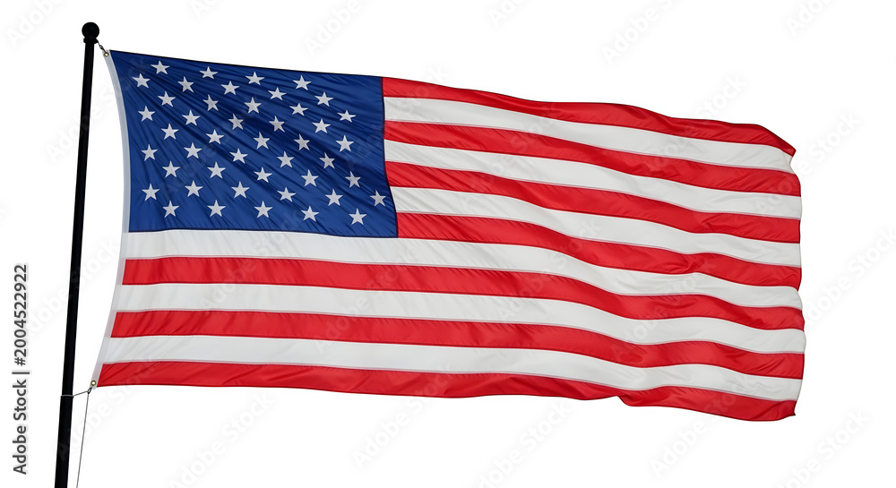 Obraz premium American flag waving patriotic 4th of july celebration isolated on transparent background