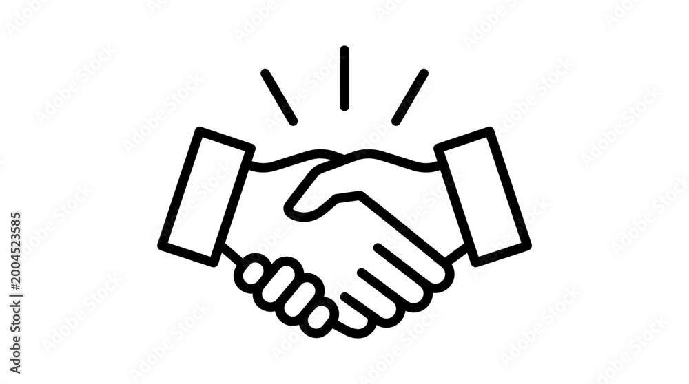 Fototapeta premium Handshake icon symbolizing agreement, partnership, and collaboration in business and professional relationships