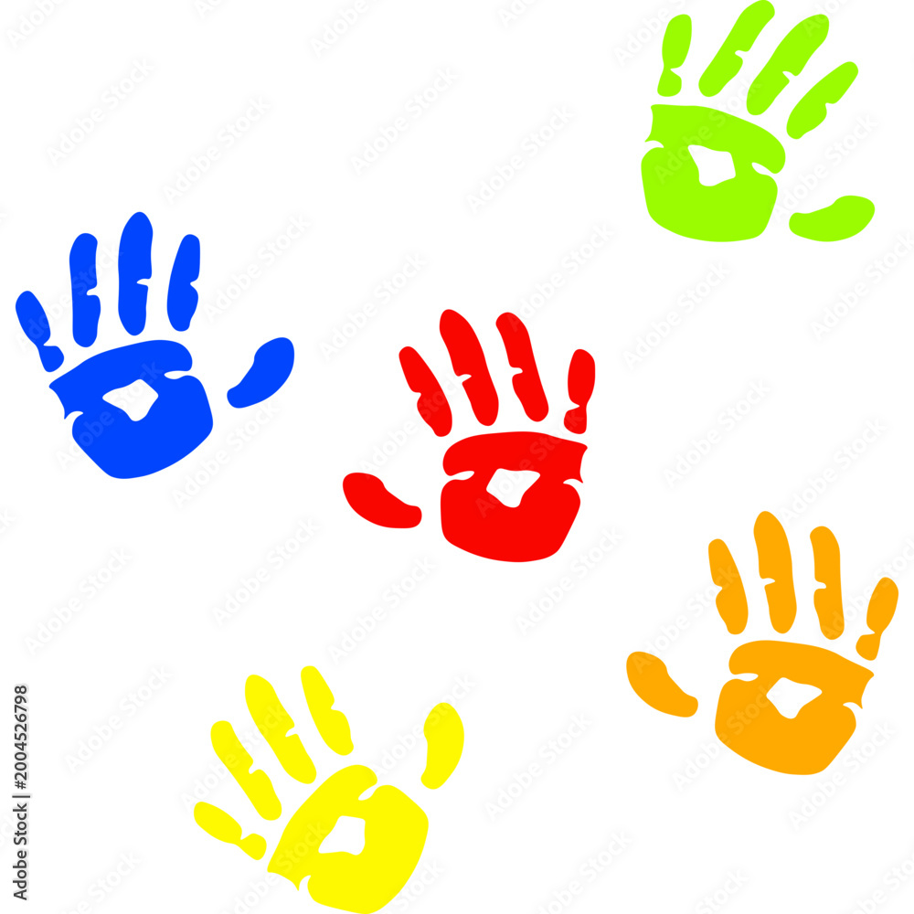 Fototapeta premium Colorful Handprint Paint Art