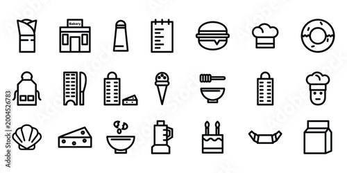 Tableau sur toile Colección de iconos vectoriales de alta calidad para alergias alimentarias y bebidas con trazo editable