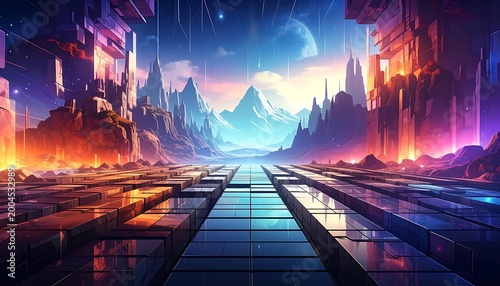 Futuristic city landscape