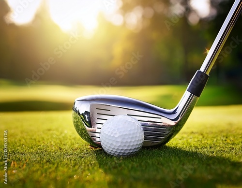 a golf ball and club on a green for national golf day