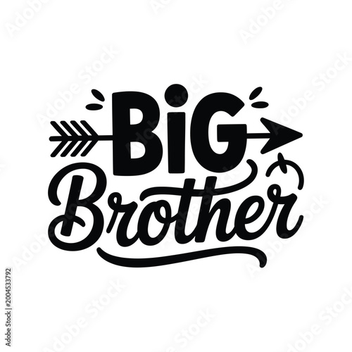 Photos Big Brother Typography Design With Flourishes Black And White