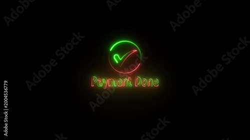 Check mark and Payment done text animation. payment successful animation.
