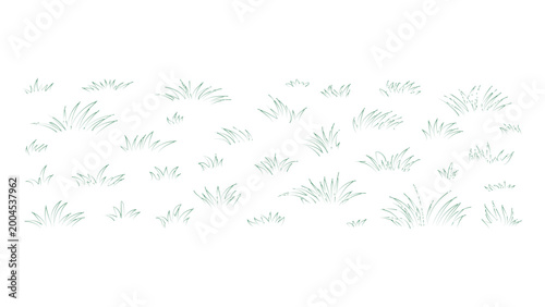 Photos Vector line art grass bundles for garden design and natural environment illustration scenes