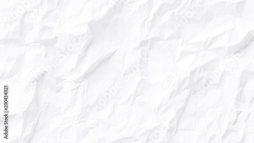 Crumpled white paper texture background with creases and folds