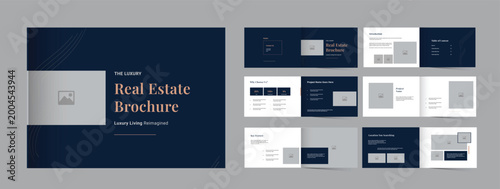 Luxury Real Estate portfolio Brochure Template Landscape, professional real estate brochure