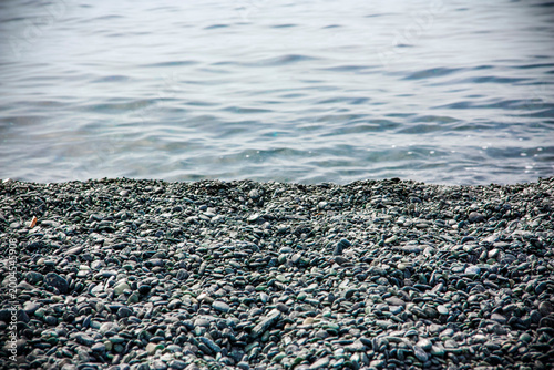 Sea waves on the stony coast