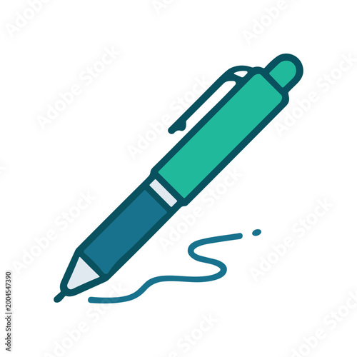Colorful pen with clip detail.