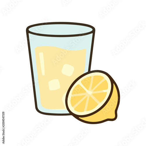 Fresh Lemon Juice in Glass.