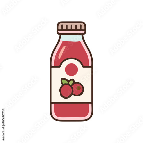 Bottle of juice with berry label.
