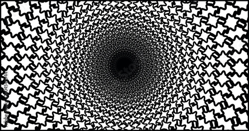 Foto An intense abstract graphic depicting a fractal-like spiral that creates a powerful tunnel effect