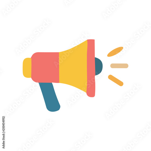 Colorful Megaphone Icon for Communication.