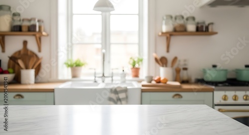 Bright kitchen interior with farmhouse sink and window view kitchen, interior, design, farmhouse sink, window