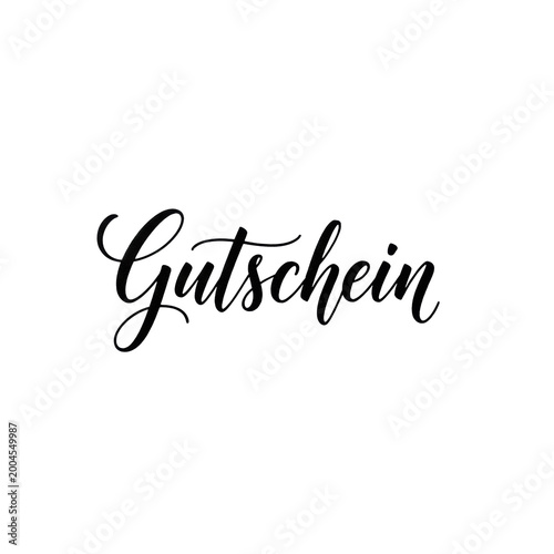 macro flat lay of the german word 'gutschein' in elegant, fluid black ink calligraphy on transparent paper with subtle micro-shadows, emphasizing luxury voucher branding concept