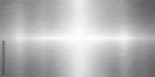 Tableau sur toile A sleek industrial backdrop featuring a polished silver brushed metal plate text