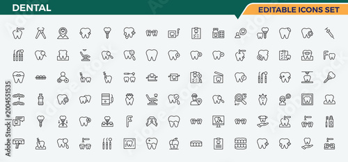 Obraz na płótnie Dental icon set