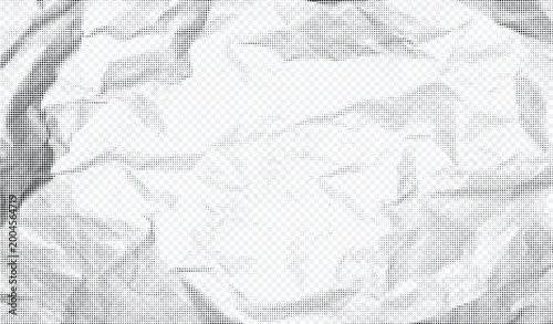 Φωτογραφία Halftone crumpled paper texture with black a dotted, rough, and wrinkled surface