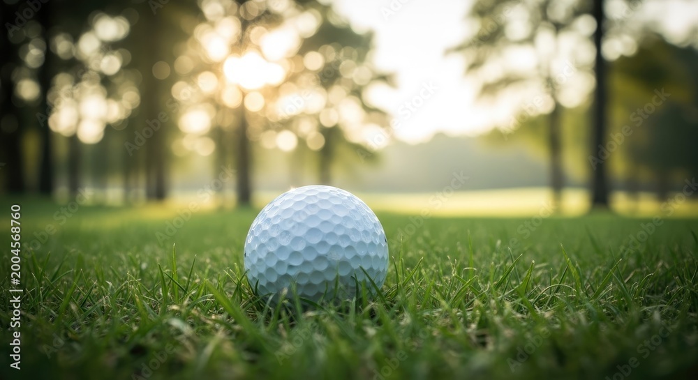 Obraz premium Fathers day golf a perfect gift idea for dad golf ball on green course