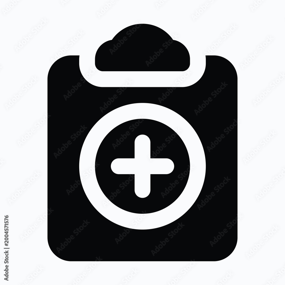 Obraz premium Clipboard Vector Icon, Medical Related Icon, Isolated Solid Style Vector Icon.