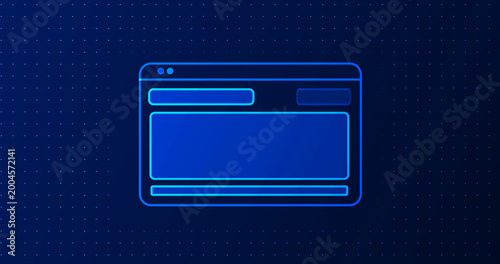 Tableau sur toile Software development lifecycle concept cartoonish 2D monitor screen tech bg