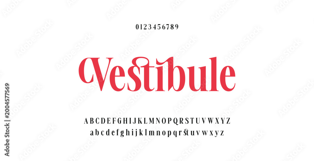 Obraz premium Geometric Serif Alphabet Typography Set