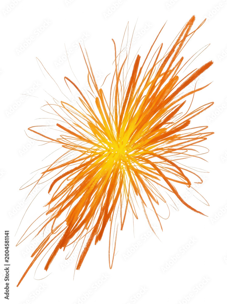Obraz premium Vibrant orange-yellow explosion on transparent background